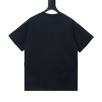 Balenciaga Blue Circle Print Letter T-Shirt Black 02