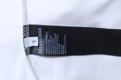 Balenciaga Blue Circle Print Letter T-Shirt White
