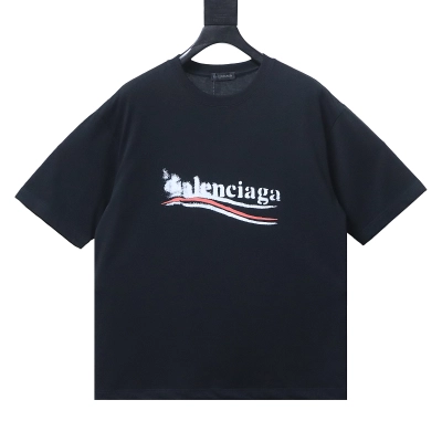 Balenciaga Blurred Cola Print T-Shirt Black 01