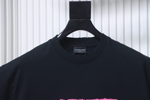 Balenciaga Buckle and Letter Graffiti Print T-shirt Black