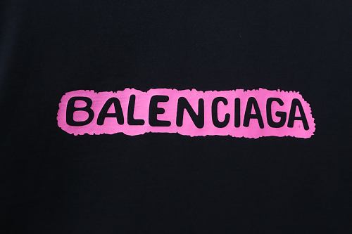 Balenciaga Buckle and Letter Graffiti Print T-shirt Black