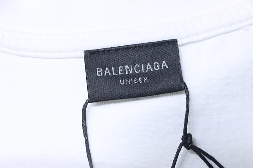 Balenciaga Buckle and Letter Graffiti Print T-shirt White