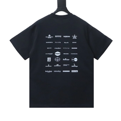 Balenciaga Multi-line Logo Print T-Shirt Black 02
