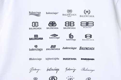 Balenciaga Multi-line Logo Print T-Shirt White