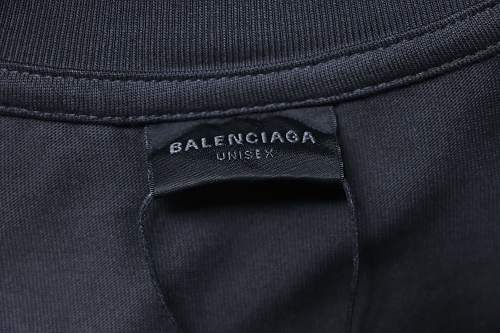 Balenciaga Washed Mud-Dyed Black T-Shirt with Geometric Logo Print