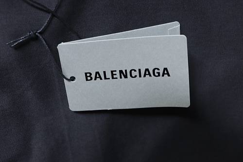 Balenciaga Washed Mud-Dyed Black T-Shirt with Geometric Logo Print