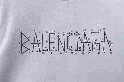 Balenciaga Washed Mud-Dyed Gray T-Shirt with Geometric Logo Print