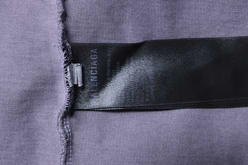 Balenciaga Washed Mud-Dyed Purple T-Shirt with Geometric Logo Print