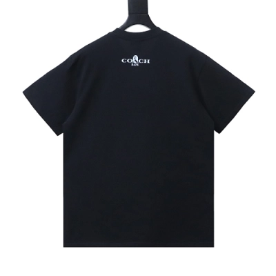 Bape × Coach Dinosaur and Ape-man Head Print T-Shirt Black 02