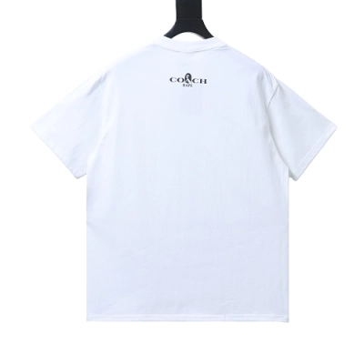 Bape × Coach Dinosaur and Ape-man Head Print T-Shirt White 02