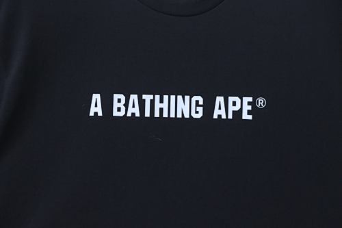 Bape Classic Red Label Ape Head Front and Back Print T-Shirt Black