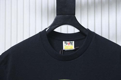 Bape Diamond-Quilted Monogram with Ape Head Print T-Shirt Black