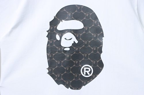 Bape Diamond-Quilted Monogram with Ape Head Print T-Shirt White