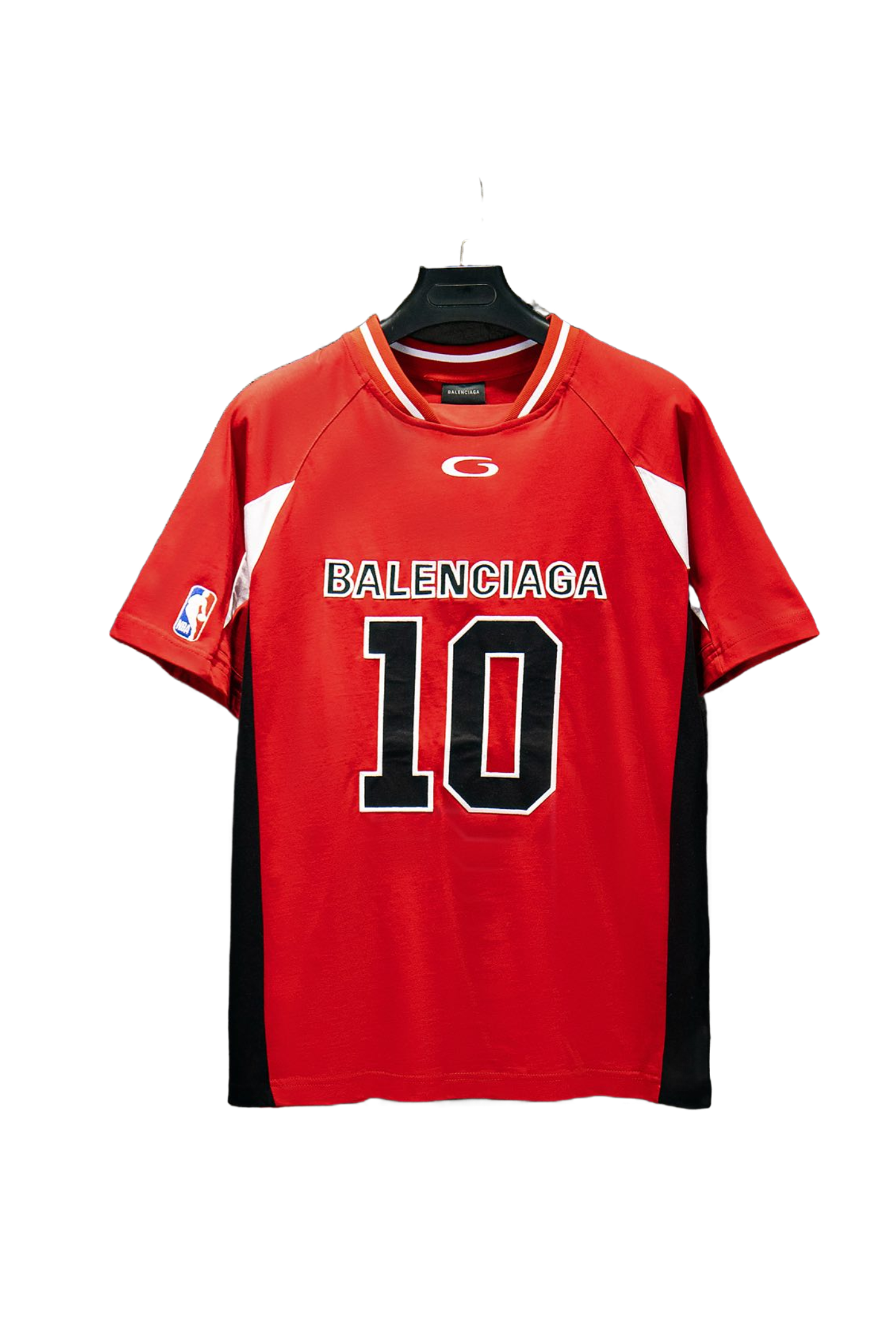 Balenciaga NBA Co-Branded Health Network Qversized Color Bocked T-shirt Black/White/Red