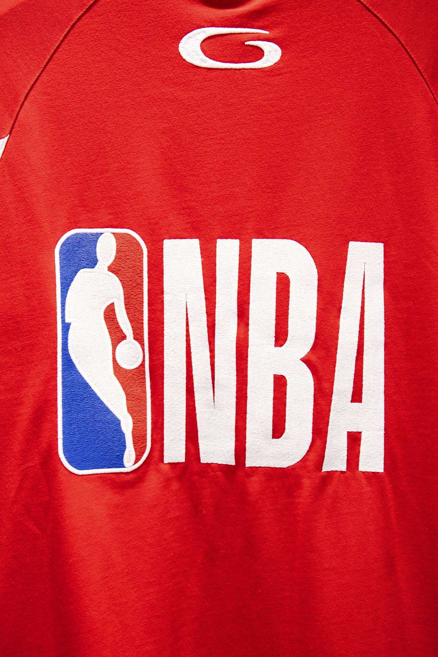 Balenciaga NBA Co-Branded Health Network Qversized Color Bocked T-shirt Black/White/Red