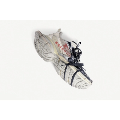 Balenciaga 3XL Split Logo Sneaker in Eggshell/Red/Navy 02