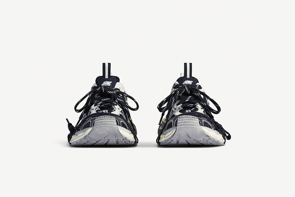Balenciaga 3XL Split Logo Sneaker in Eggshell/Red/Navy