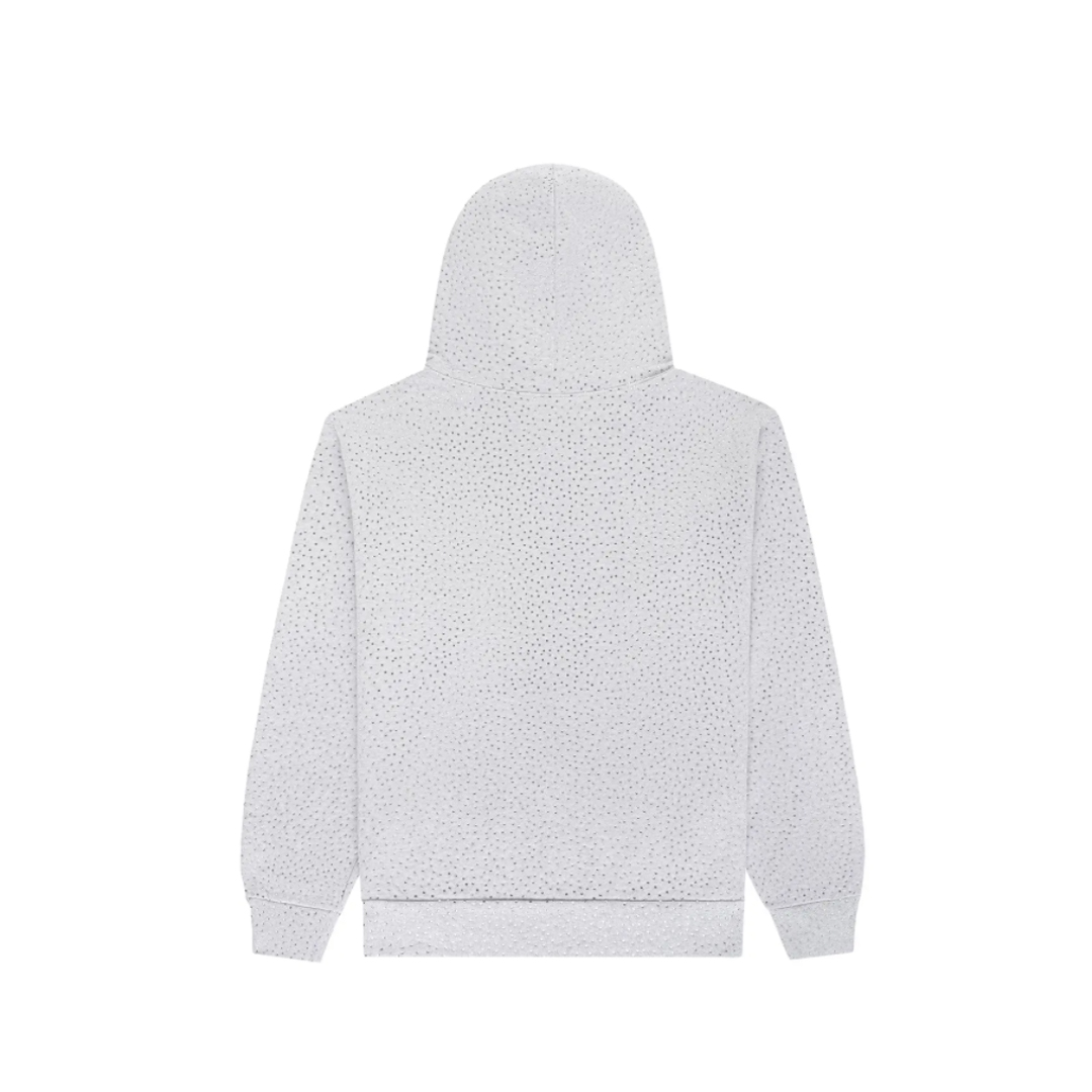 Sp5der Worldwide AOP Webstone Hoodie With Rhinestones Grayish-White