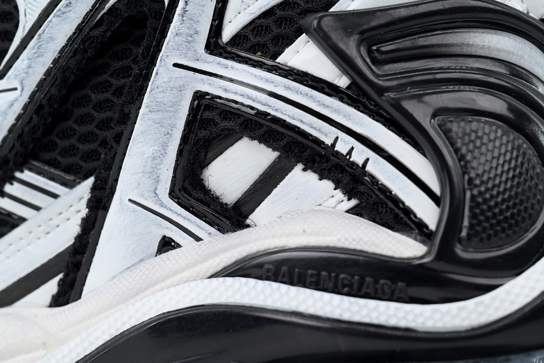 Balenciaga Runner LED Sneaker Black and White 853225 WRNLD 9010