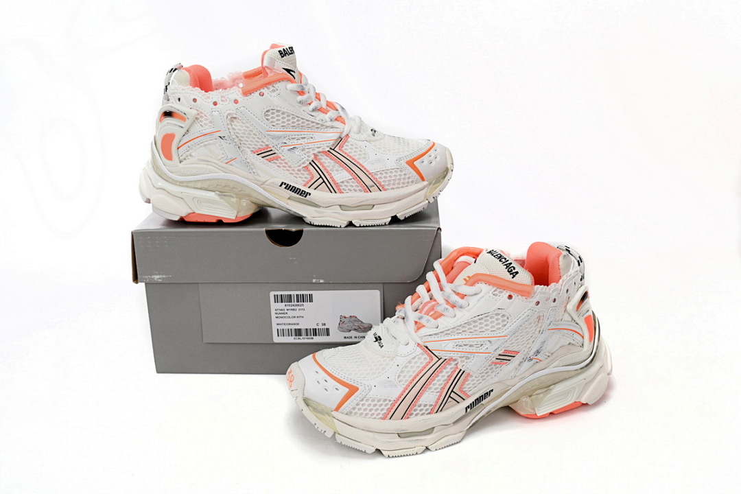 Balenciaga Runner Sneaker White Orange 677402 W1RB2 2115