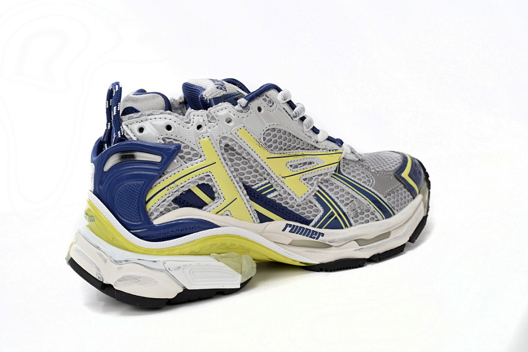 Balenciaga Runner Sneaker White Yellow Blue 677402 W3RB5 9174