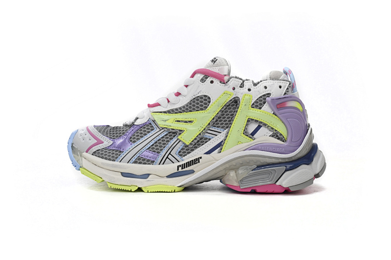 Balenciaga Runner Sneaker White Yellow Purple 677402 W3RH5 0308