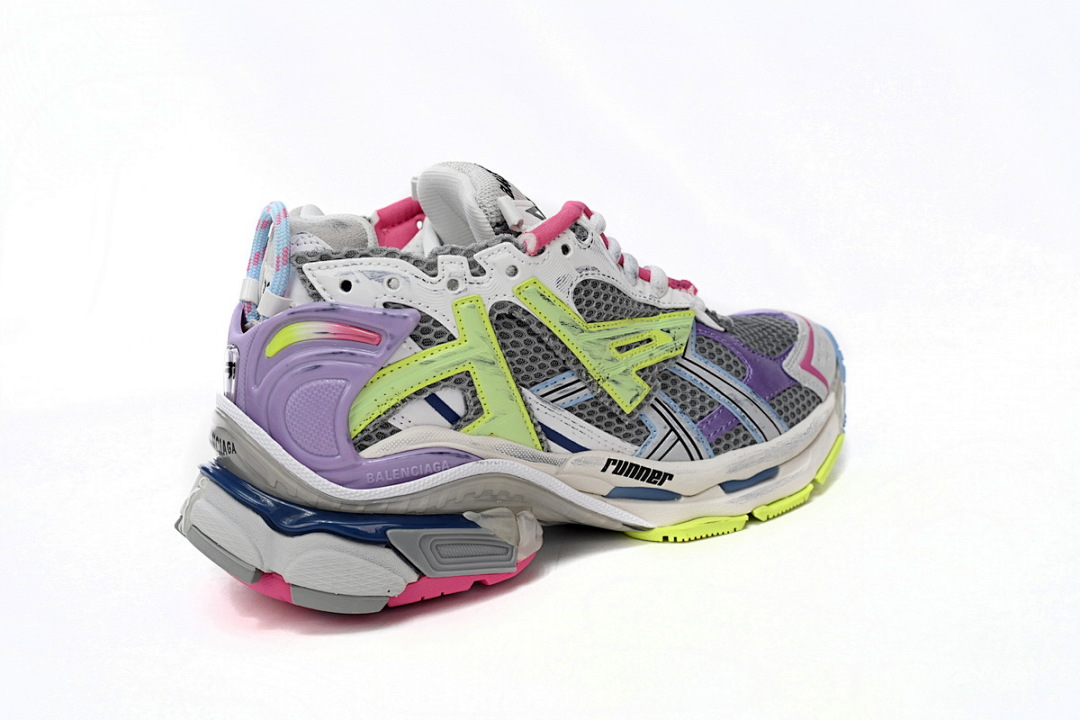 Balenciaga Runner Sneaker White Yellow Purple 677402 W3RH5 0308