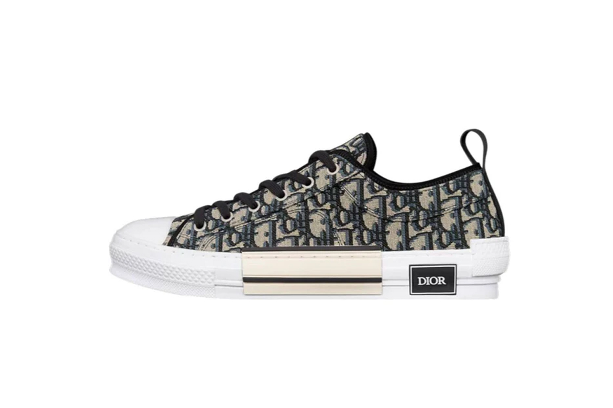 Dior B23 League Low-Top Sneaker Beige and Black Dior Oblique Jacquard 3SN249ZSA_H961