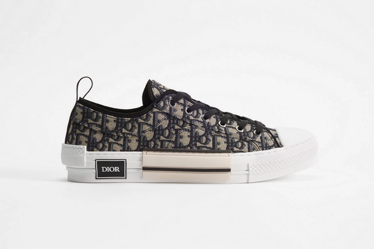 Dior B23 League Low-Top Sneaker Beige and Black Dior Oblique Jacquard 3SN249ZSA_H961