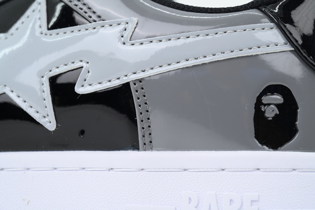 Bathing Ape Bape Sta Carbon Ash Black And White OXZ-SHM19-13030