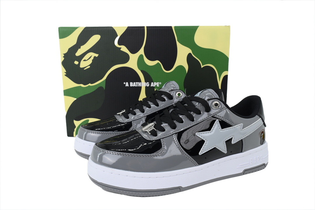 Bathing Ape Bape Sta Carbon Ash Black And White OXZ-SHM19-13030