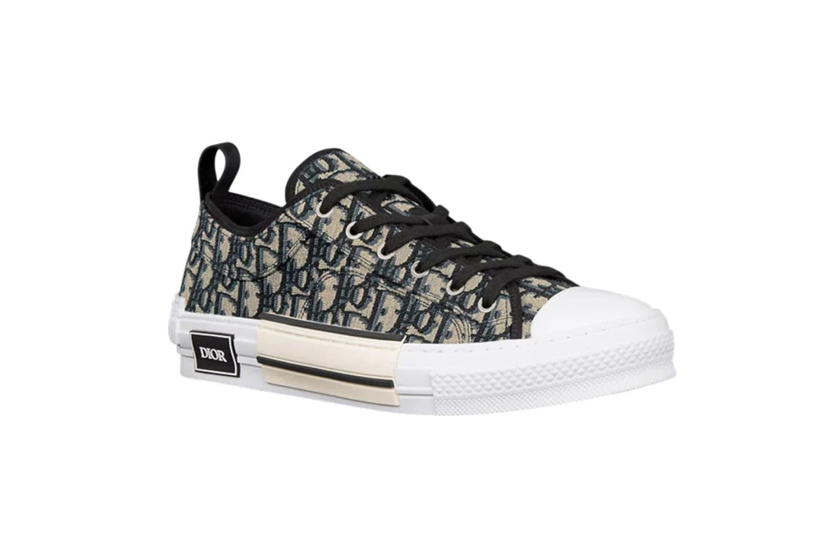 Dior B23 League Low-Top Sneaker Beige and Black Dior Oblique Jacquard 3SN249ZSA_H961