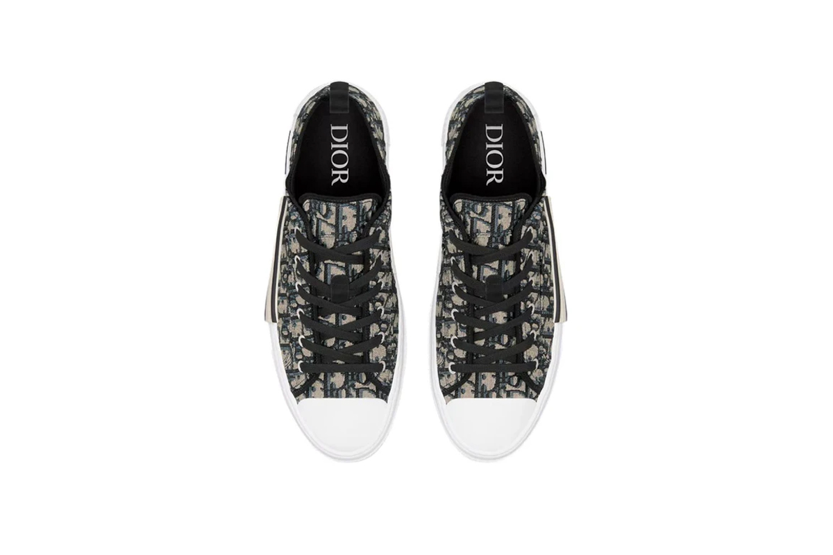 Dior B23 League Low-Top Sneaker Beige and Black Dior Oblique Jacquard 3SN249ZSA_H961
