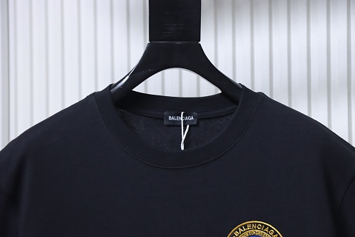 Balenciaga Chest Badge Embroidered T-Shirt Black