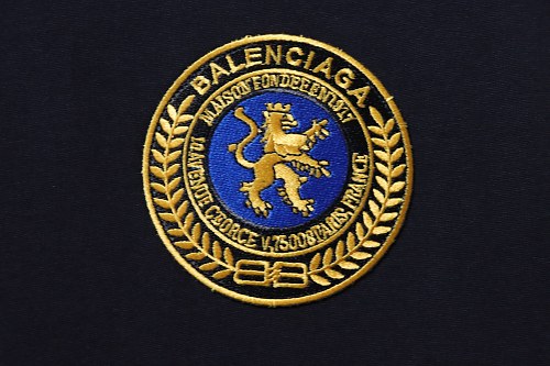 Balenciaga Chest Badge Embroidered T-Shirt Black