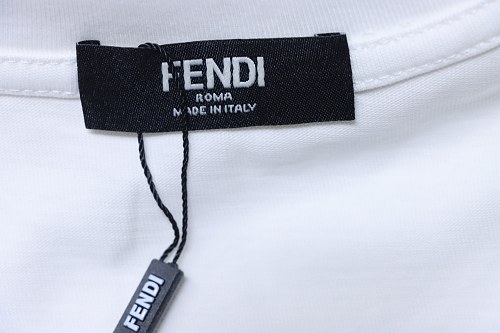 Fendi Yellow-Eyed & Red-Letter Print T-Shirt White
