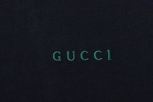 Gucci Red and Green Ribbed Crew-Neck T-Shirt Black