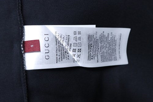 Gucci Red and Green Ribbed Crew-Neck T-Shirt Black