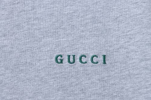 Gucci Red and Green Ribbed Crew-Neck T-Shirt Gray