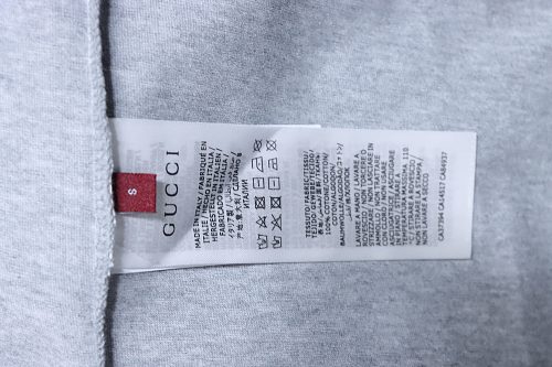 Gucci Red and Green Ribbed Crew-Neck T-Shirt Gray