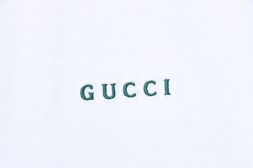 Gucci Red and Green Ribbed Crew-Neck T-Shirt White