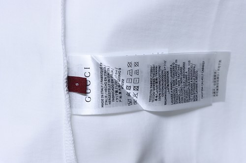Gucci Red and Green Ribbed Crew-Neck T-Shirt White