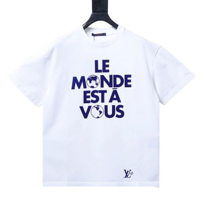 Louis Vuitton Earth Flocking Print T-Shirt White 01