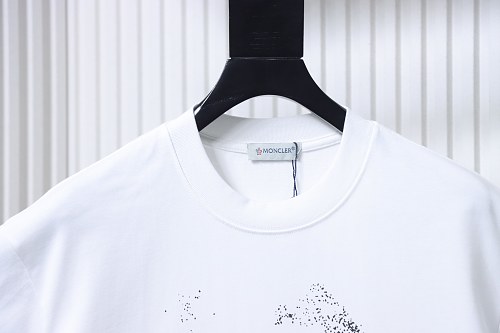 Moncler Ink-Style Mountain Print T-Shirt White