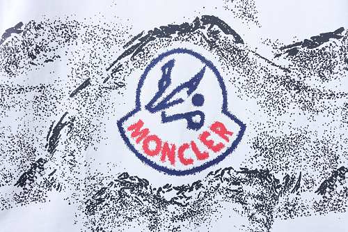 Moncler Ink-Style Mountain Print T-Shirt White
