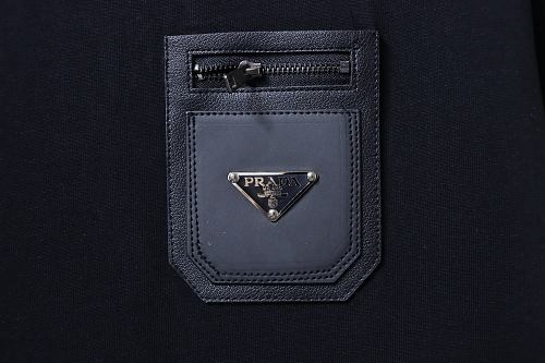 Prada Genuine Leather Black Pocket T-shirt Black