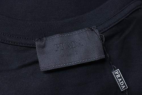 Prada Genuine Leather Black Pocket T-shirt Black