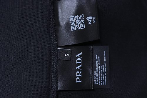 Prada Genuine Leather Black Pocket T-shirt Black