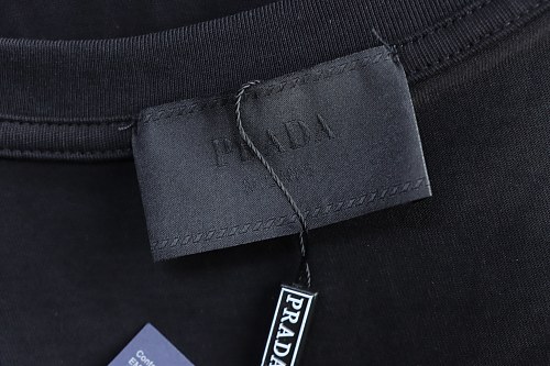 Prada Painted Logo Print T-shirt Black