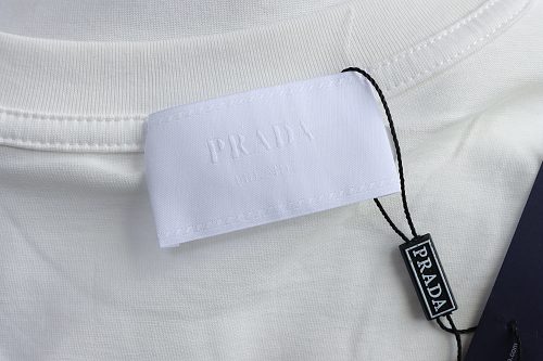 Prada Painted Logo Print T-shirt White